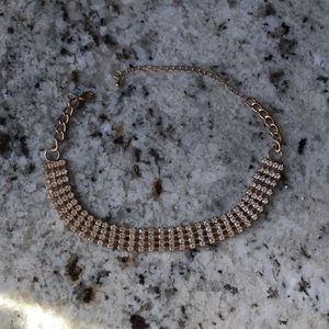 Gold diamond studded choker